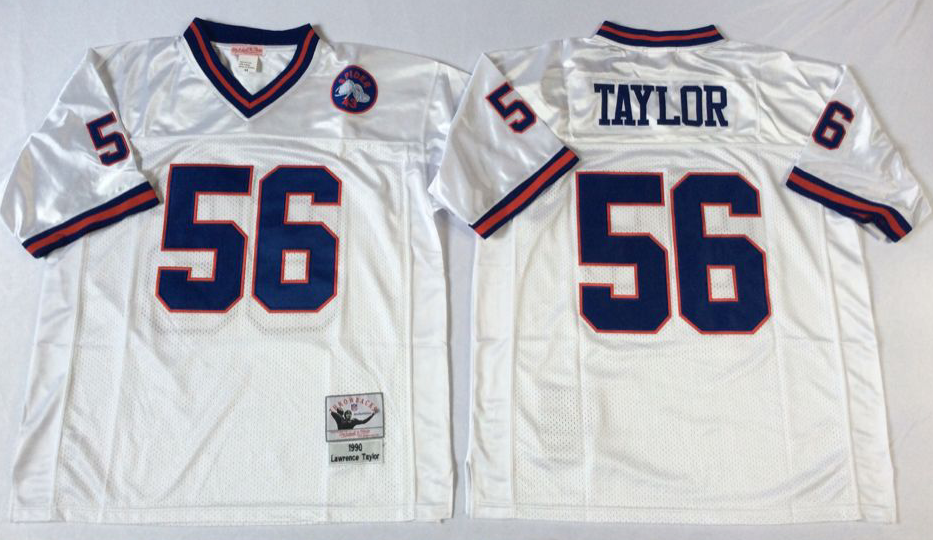 Men NFL New York Giants 56 Taylor white Mitchell Ness jerseys
